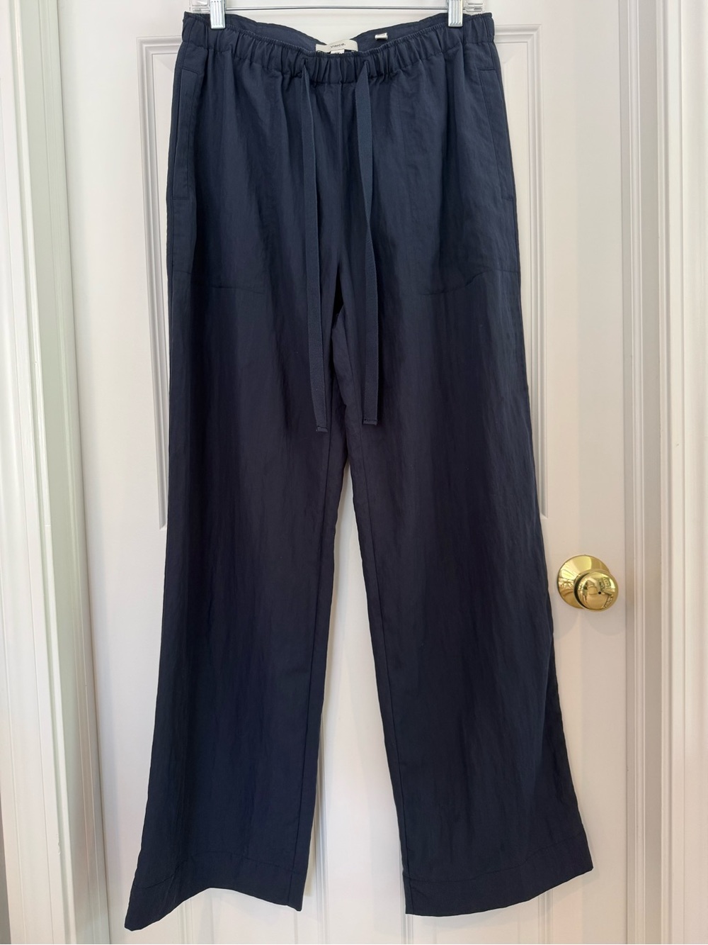 Vince Drawstring Wide-Leg Pants Size M Navy